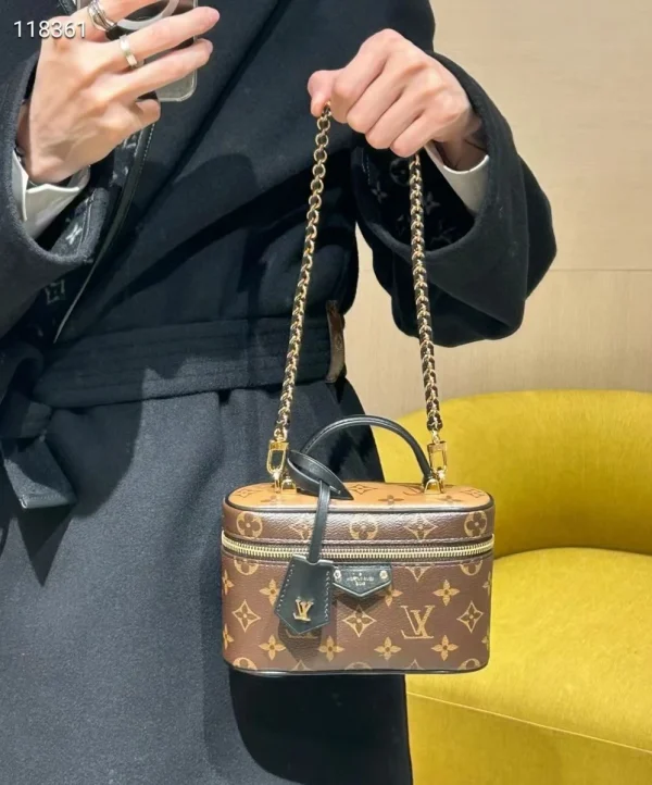 LV Vanity Chain Pouch Monogram 化妝箱 化妝包袋-M47125：圖片 7