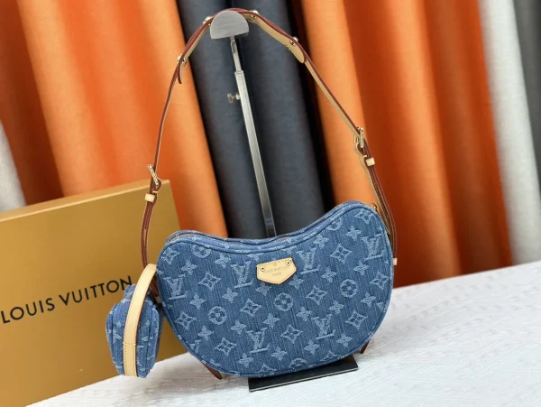 LV 新款 LV RemixCroissant MM Monogram Denim-M46856：圖片 4