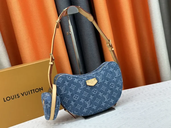 LV 新款 LV RemixCroissant MM Monogram Denim-M46856：圖片 2