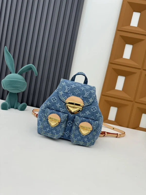 LV 新款 LV RemixVenice Monogram Denim 雙肩旅行背包 背包-M46836：圖片 4