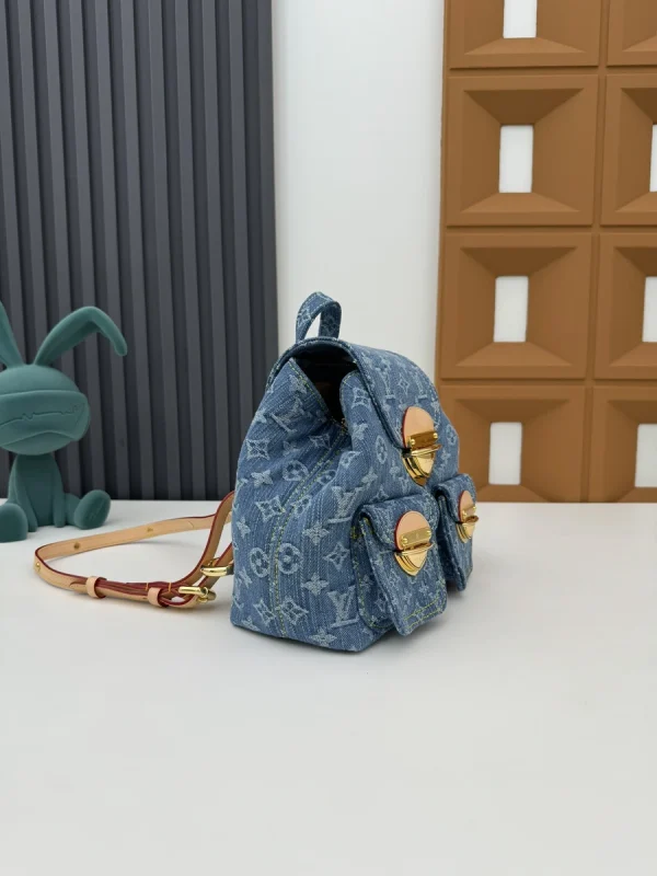 LV 新款 LV RemixVenice Monogram Denim 雙肩旅行背包 背包-M46836：圖片 5