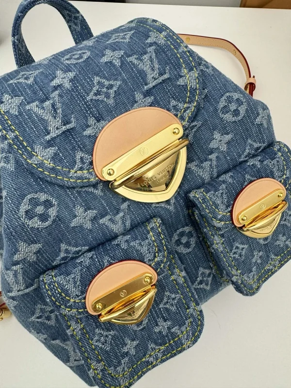 LV 新款 LV RemixVenice Monogram Denim 雙肩旅行背包 背包-M46836：圖片 8
