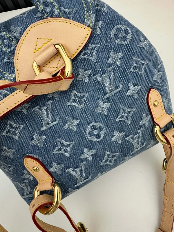 LV 新款 LV RemixVenice Monogram Denim 雙肩旅行背包 背包-M46836：圖片 6