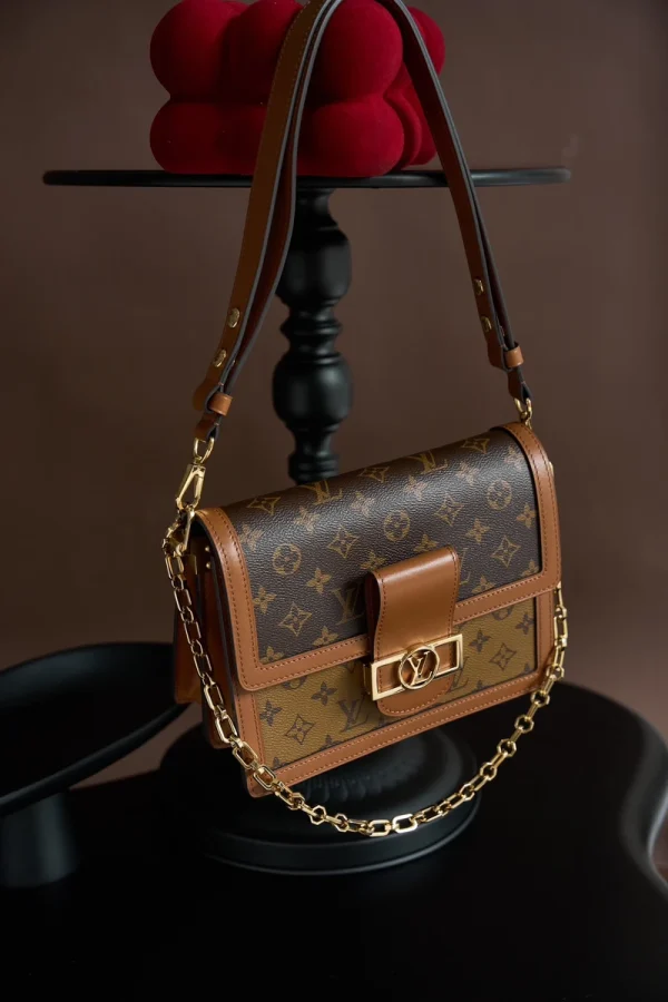 LV Dauphine MM Monogram 鏈條包包-M45958：圖片 7