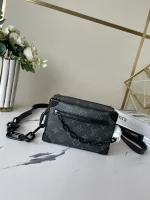 LV Mini Soft Trunk 男士黑色印花軟盒子 郵差包 男生包包-M44735：圖片 6