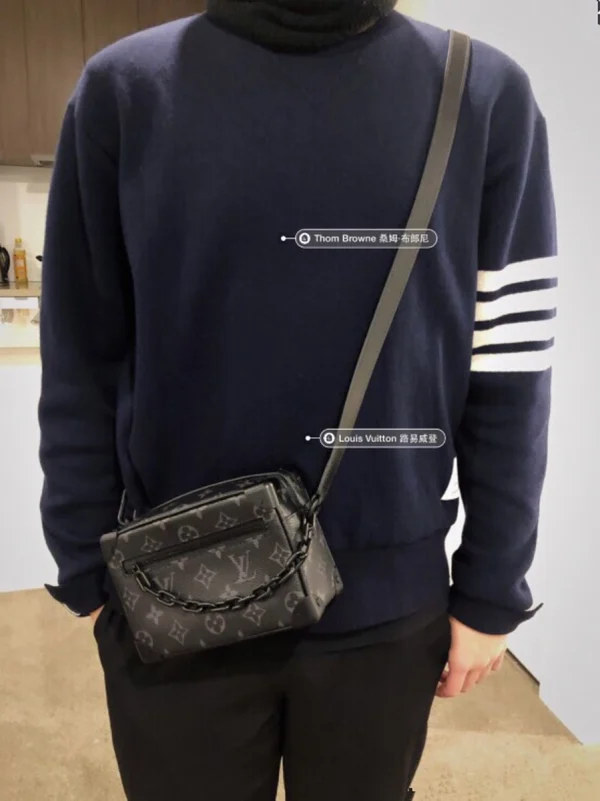 LV Mini Soft Trunk 男士黑色印花軟盒子 郵差包 男生包包-M44735：圖片 4
