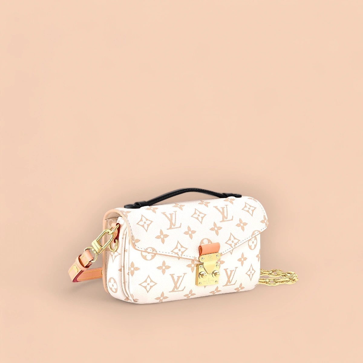 LV Pochette Métis East West Monogram Dune 鏈條麻將包-M46914