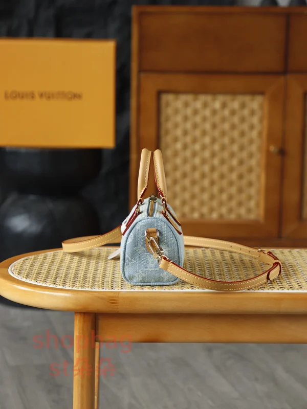 頂級a貨 LV Nano Speedy 牛仔藍斜揹包-M11212：圖片 3