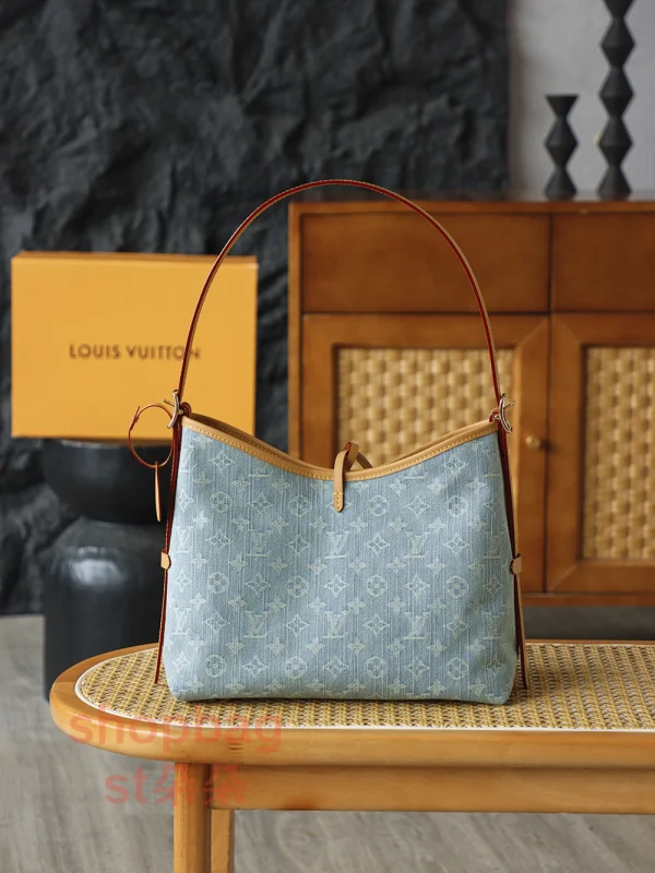 高仿包包 LV CarryAll PM Monogram Denim 妈咪包-M11462：圖片 4