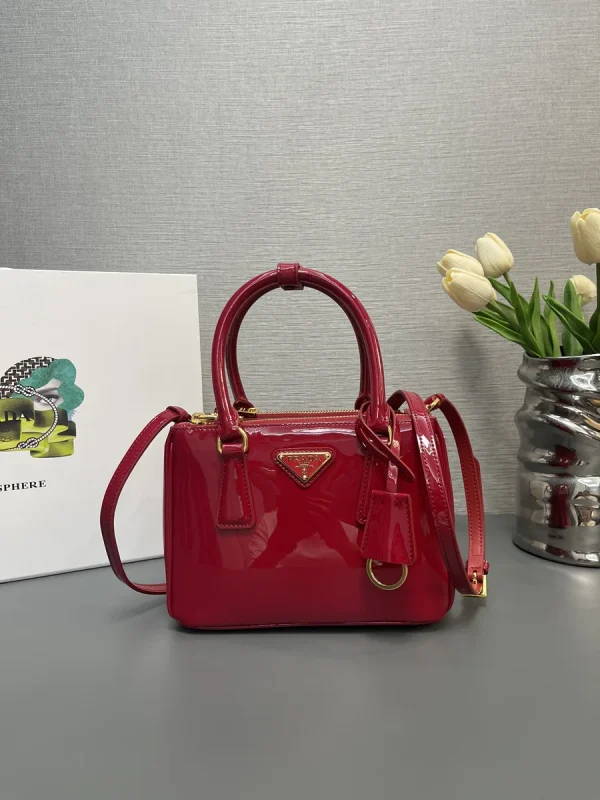 Prada Galleria 1BA906 小號桃紅色漆皮托特包：圖片 2