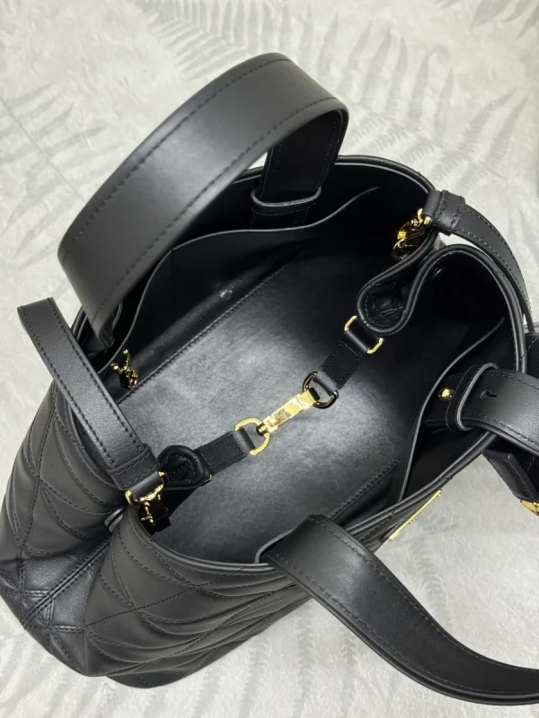 Prada Symbole 1BG545 中號黑色皮革托特包：圖片 6