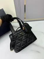 Prada Symbole 1BG548 小號黑色皮革托特包：圖片 5