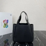 Prada Flou 1BG335 小號黑色皮革手提包：圖片 3