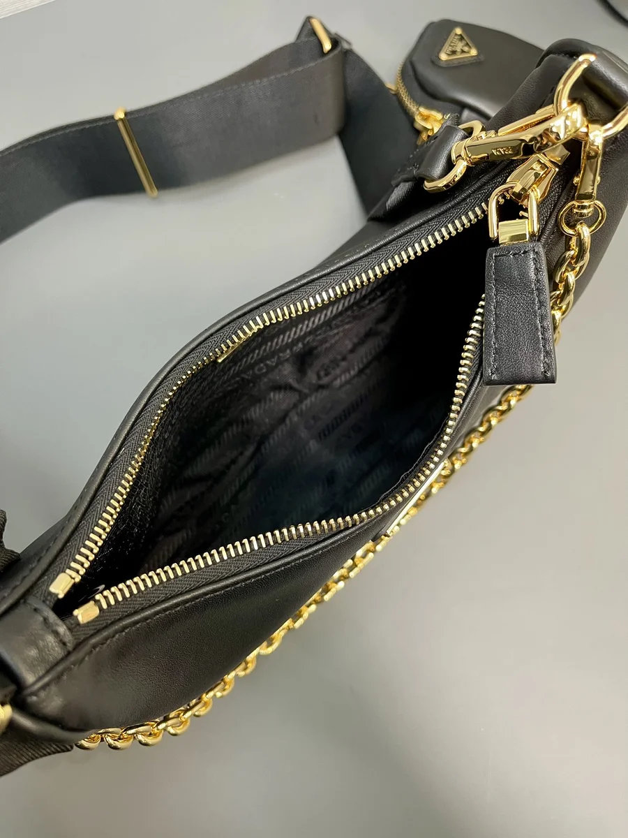 Prada Re-Edit 1BH204 中號灰色皮革肩背包 9 Prada Re-Edit 1BH204 中號灰色皮革肩背包