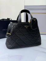 Prada Symbole 1BG547 中號黑色皮革托特包：圖片 4