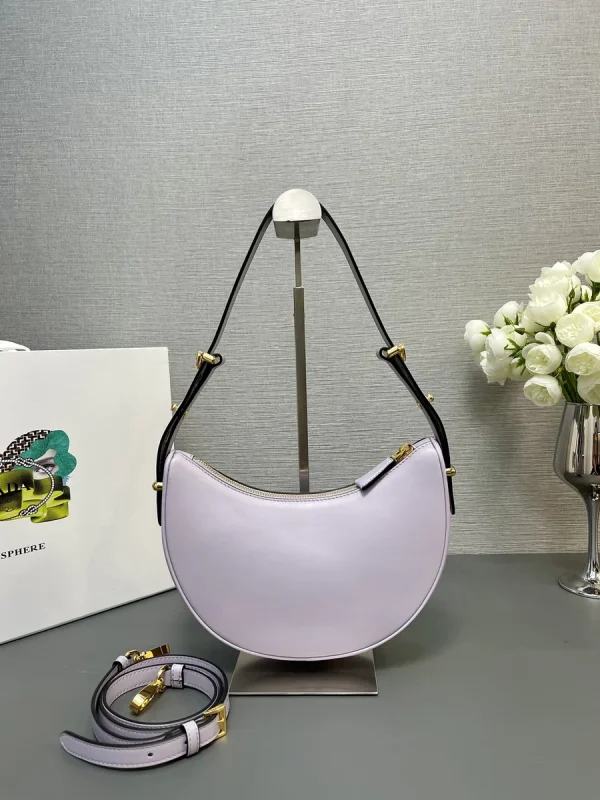 Prada Nappa 1BC194 小號米白皮革單肩包：圖片 4
