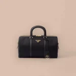 Prada ReN 1BB233 中號黑色皮革手提包