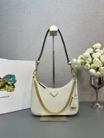 Prada Naplak 1BC204 中號銀色漆皮單肩包：圖片 2