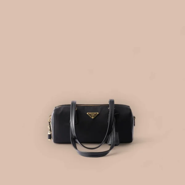 Prada ReNylon 1BB127 中號黑色皮革單肩包