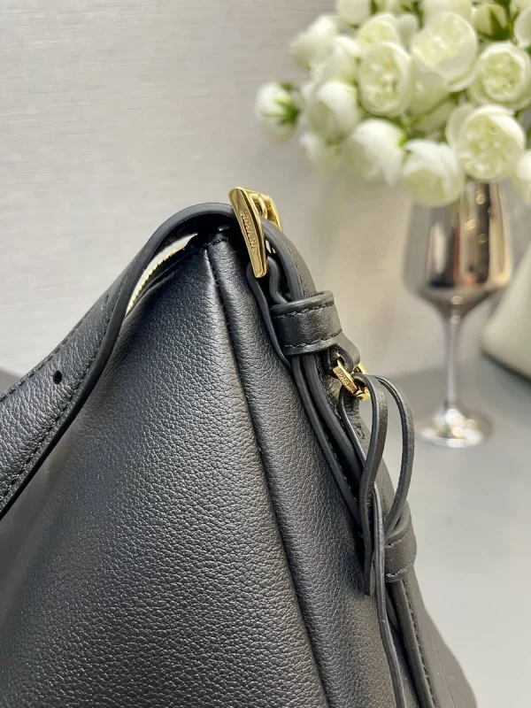 Prada Aimée 1BC228 大號黑色皮革單肩包：圖片 6