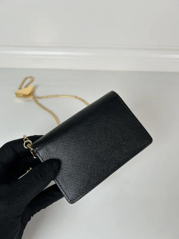 Prada Essentials 1MR034 小號黑色皮革卡片套：圖片 10