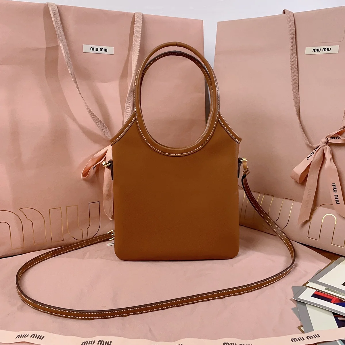 MiuMiu IVY皮革手袋包包-5BA281 4 MiuMiu IVY皮革手袋包包-5BA281
