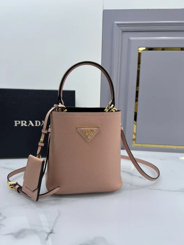 Prada Double 1BA217 小號淺灰皮革單肩包：圖片 4
