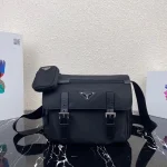 Prada Re-Nylon 1BD953 中號黑色尼龍單肩包：圖片 2