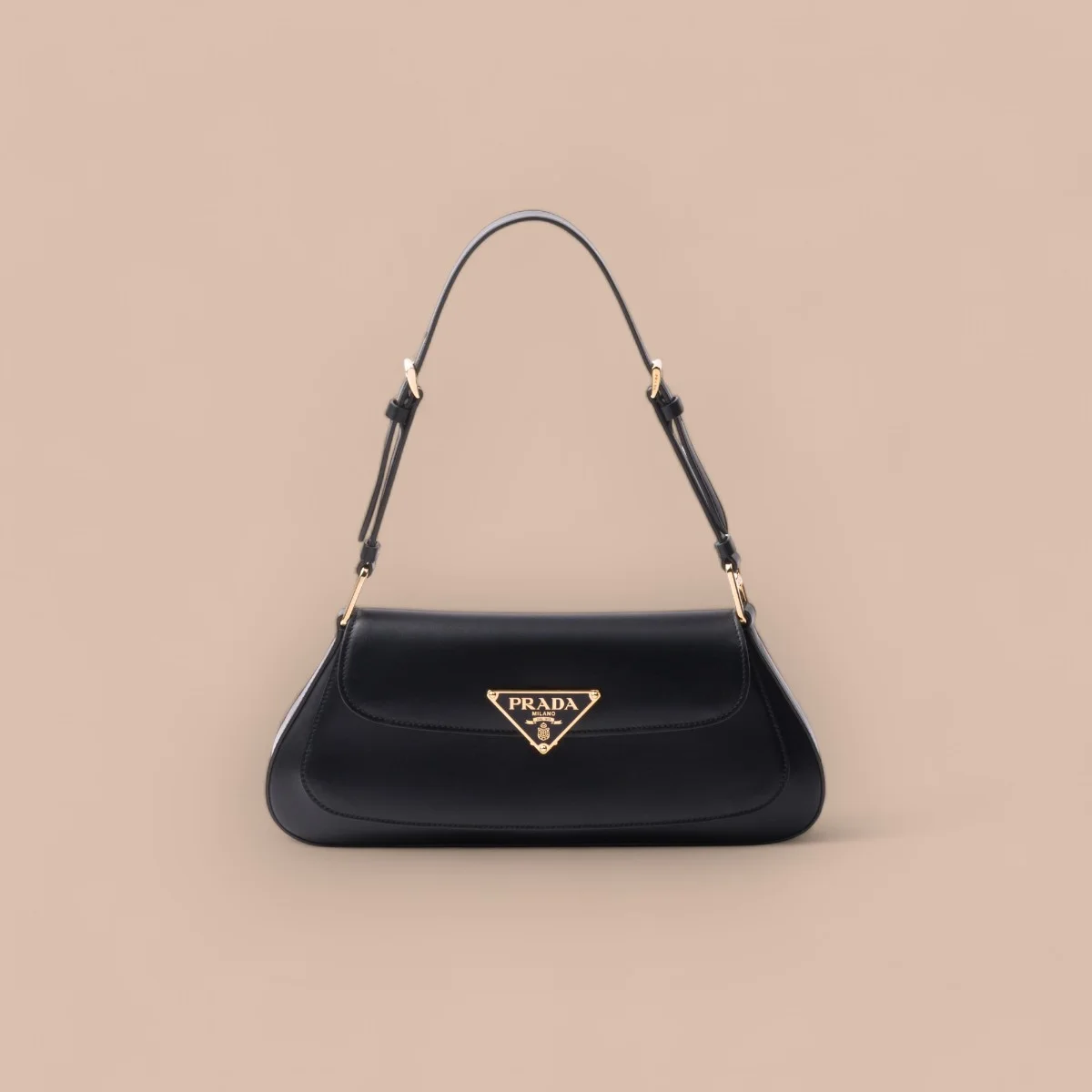 Prada Modern 1BD344 小號黑色皮革肩背包 1 Prada Modern 1BD344 小號黑色皮革肩背包