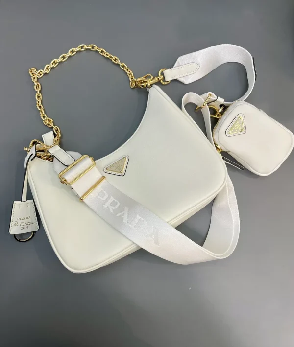 Prada Re-Edit 1BH204 小號粉色皮革單肩包：圖片 8
