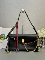 Prada Soft 1BD378 中號黑色皮革單肩包：圖片 2