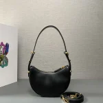 Prada Mini 1BC199 小號黑色皮革單肩包：圖片 3
