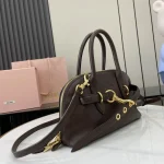 MiuMiu FROMTHERUNWAYAveure納帕皮革手挽手袋包包-5BB169：圖片 5