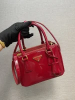 Prada Galleria 1BA906 小號桃紅色漆皮托特包：圖片 10