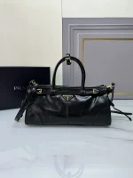 Prada Naplak 1BA426 中號黑色漆皮手提包：圖片 2