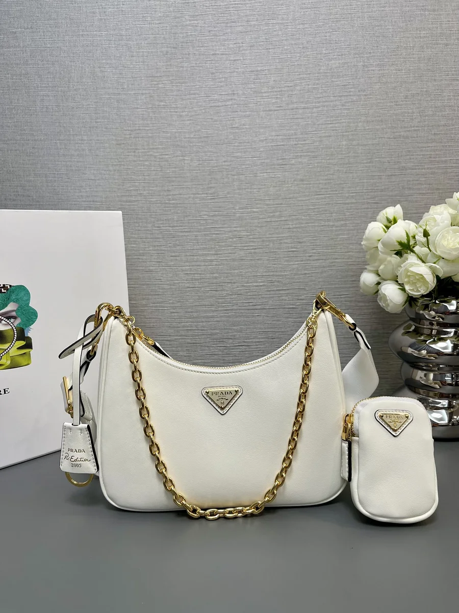 Prada Re-Edit 1BH204 小號粉色皮革單肩包 2 Prada Re-Edit 1BH204 小號粉色皮革單肩包