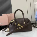 MiuMiu FROMTHERUNWAYAveure納帕皮革手挽手袋包包-5BB169：圖片 4