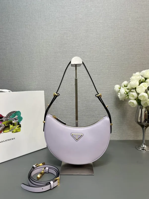 Prada Nappa 1BC194 小號米白皮革單肩包：圖片 3