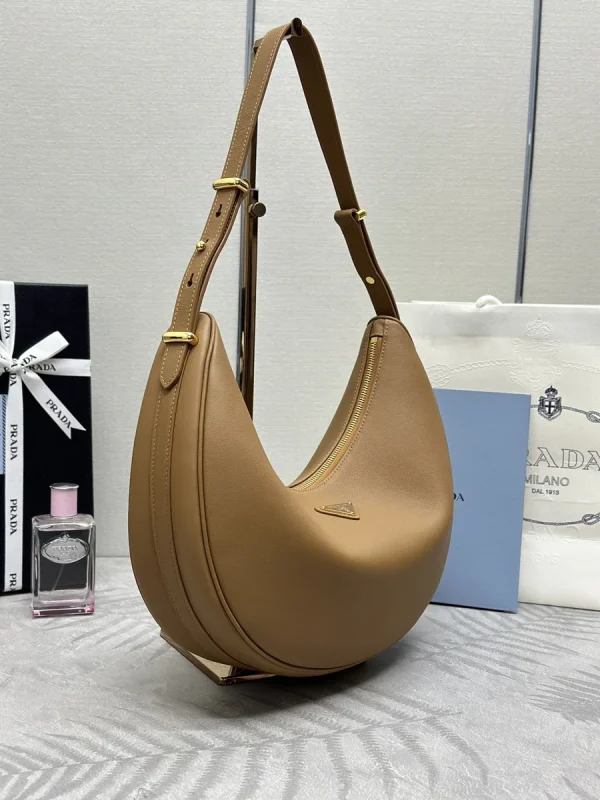 Prada Moon 1BC212 中號米白色皮革單肩包：圖片 4