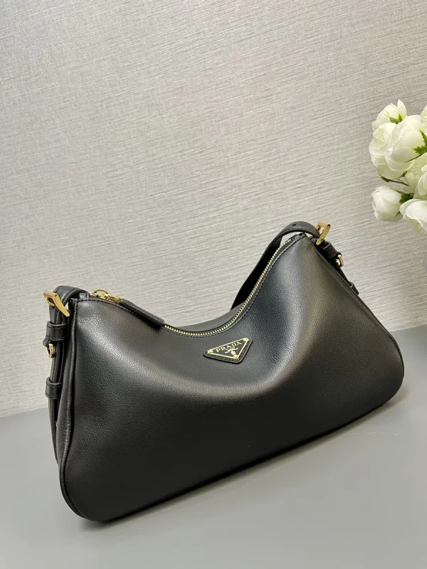 Prada Aimée 1BC229 中號黑色皮革單肩包：圖片 5