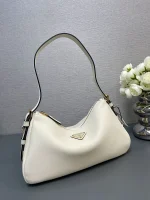 Prada Aimée 1BC229 中號灰色皮革單肩包：圖片 4