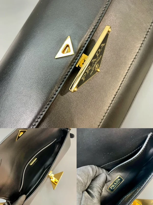 Prada Modern 1BD344 小號黑色皮革肩背包：圖片 10