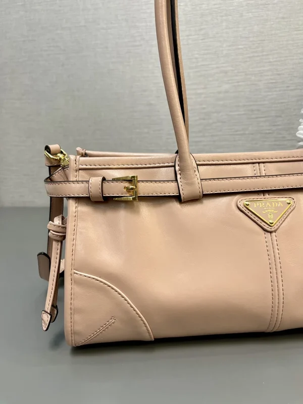 Prada Geometric 1BA426 中號白色皮革托特包：圖片 7