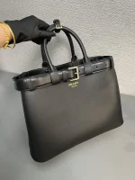 Prada Napa 1BA416 中號黑色皮革托特包：圖片 9
