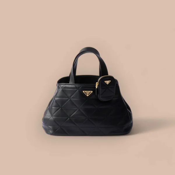 Prada Symbole 1BG545 中號黑色皮革托特包