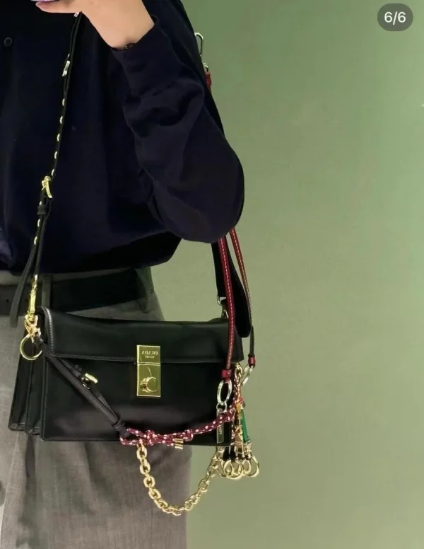 Prada Soft 1BD379 小號黑色皮革單肩包：圖片 7