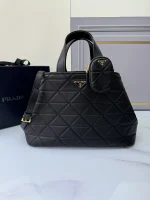 Prada Symbole 1BG547 中號黑色皮革托特包：圖片 2