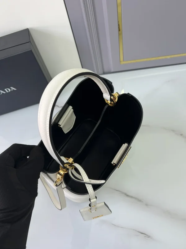 Prada Panier 1BA212 小號棕色皮革托特包：圖片 9
