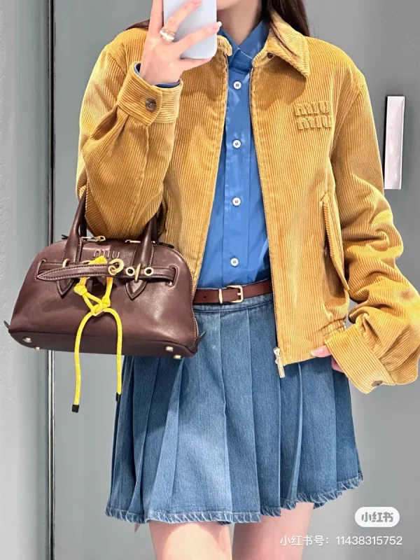 MiuMiu FROMTHERUNWAYAveure納帕皮革手挽手袋包包-5BB169：圖片 3