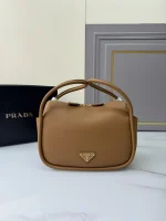 高仿包Prada Eleg 1BA451 小號灰色皮革手提包：圖片 2